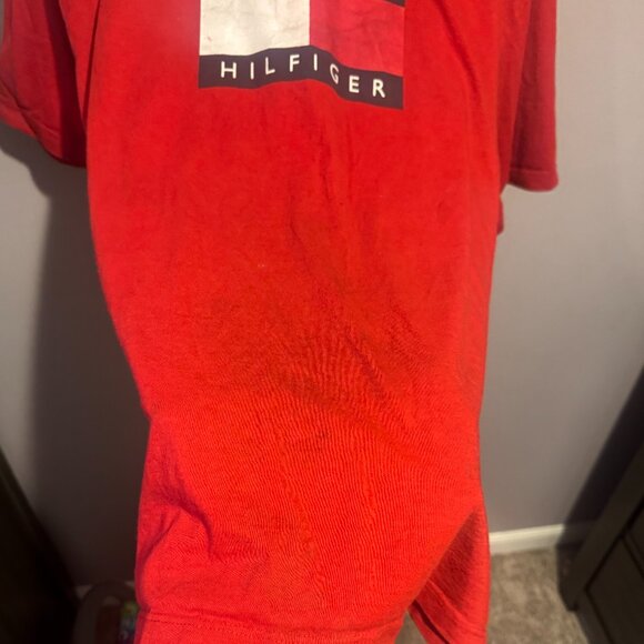 Share Vintage Y2K Distressed Tommy Hilfiger Red Shirt (Men's Large) Nike Adidas - Picture 6 of 9